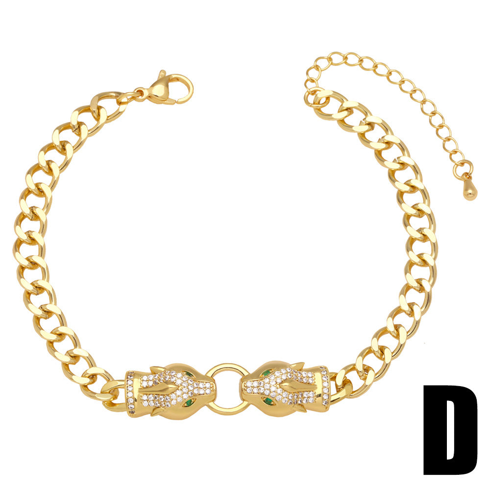 Alloy Leopard Head Bracelet MYA002BT027