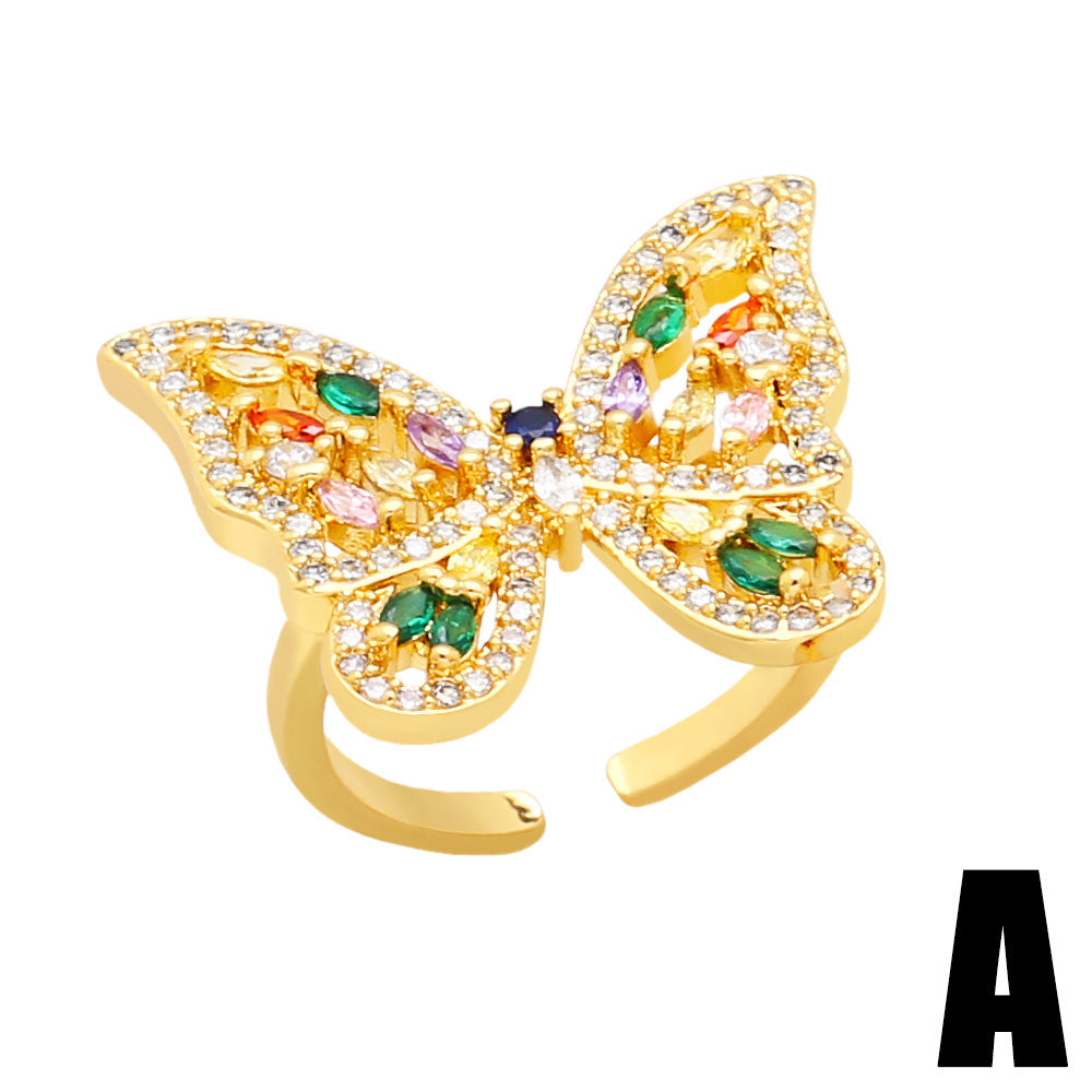 Alloy Butterfly Open Ring MYA002RS035