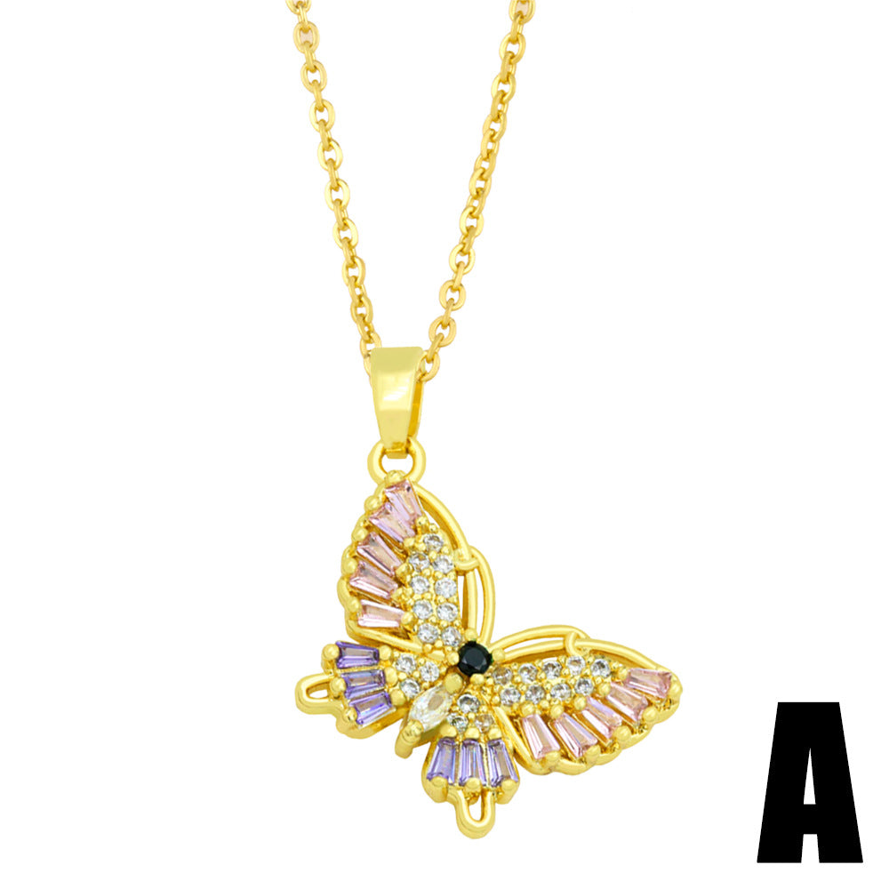 Alloy versatile butterfly necklace MYA002NE024