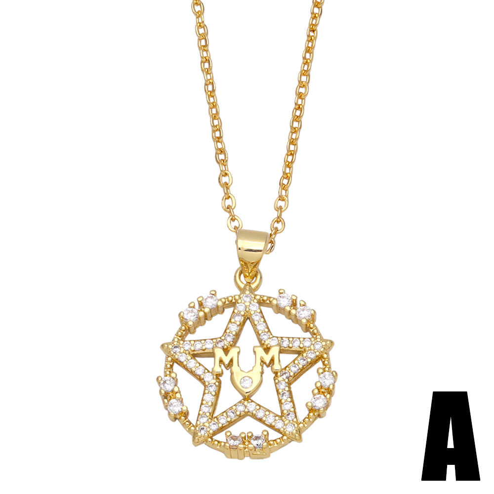 Alloy pentagram Necklace MYA002NE053