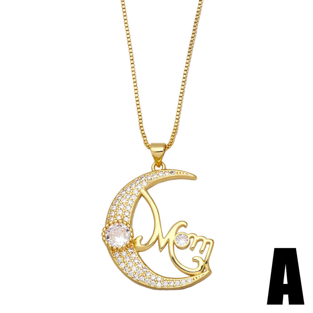 Alloy Full Diamond Zircon Necklace MYA002NE062