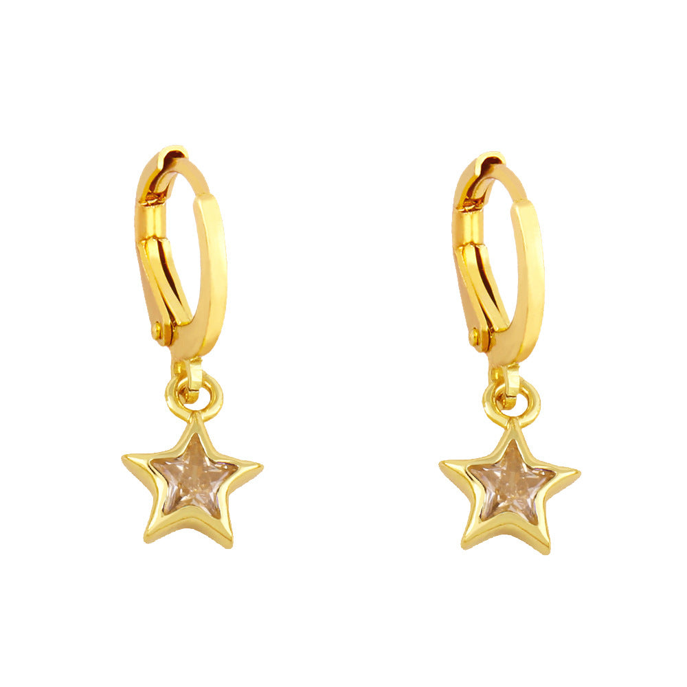 Alloy simple pentagram earrings MYA002ES069