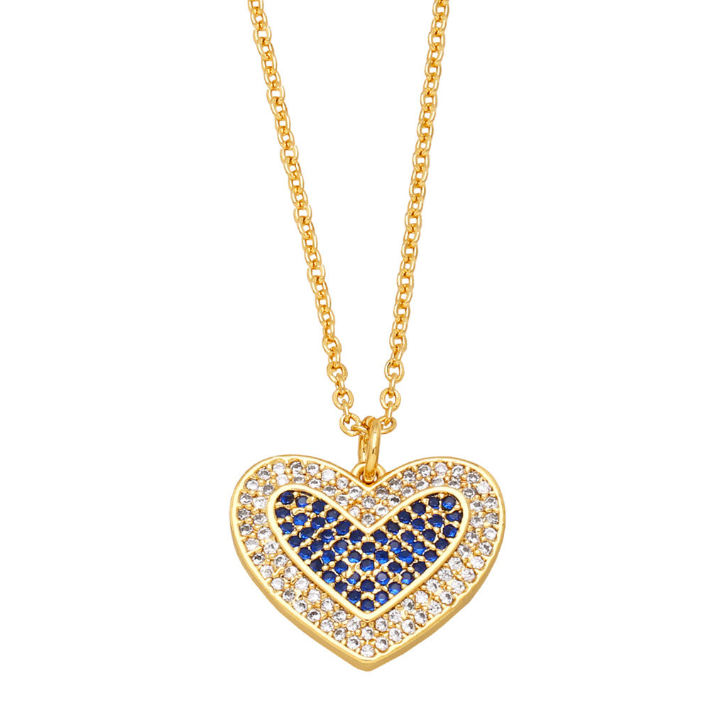 Alloy Full Diamond Love Necklace MYA002NE028