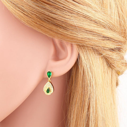 Alloy green zircon earrings MYA002ES026