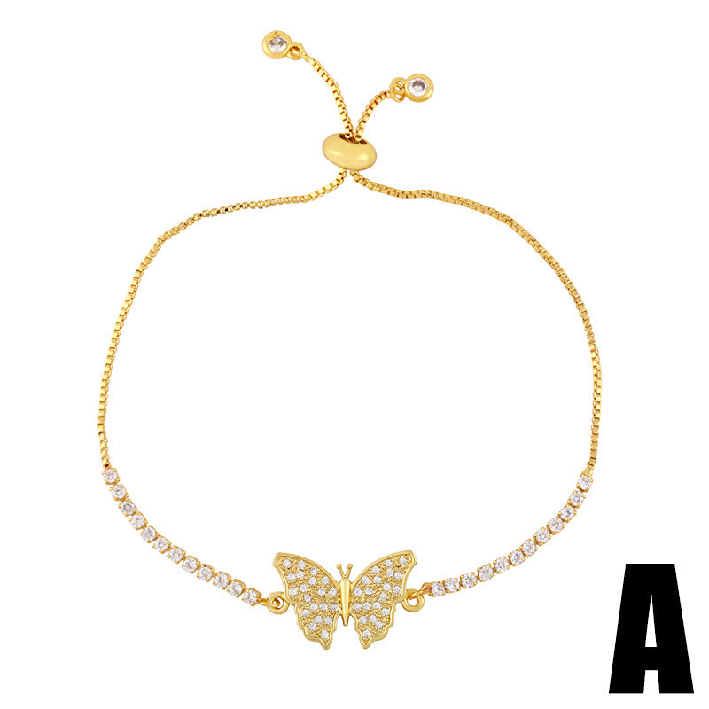 Alloy inlaid zircon butterfly bracelet MYA002BT069