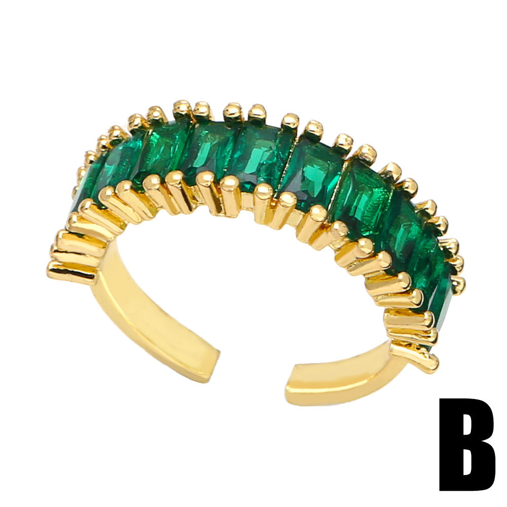 Alloy Peacock Green Geometric Ring MYA002RS020