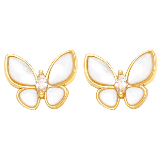 Alloy niche minimalist butterfly earrings MYA002ES078