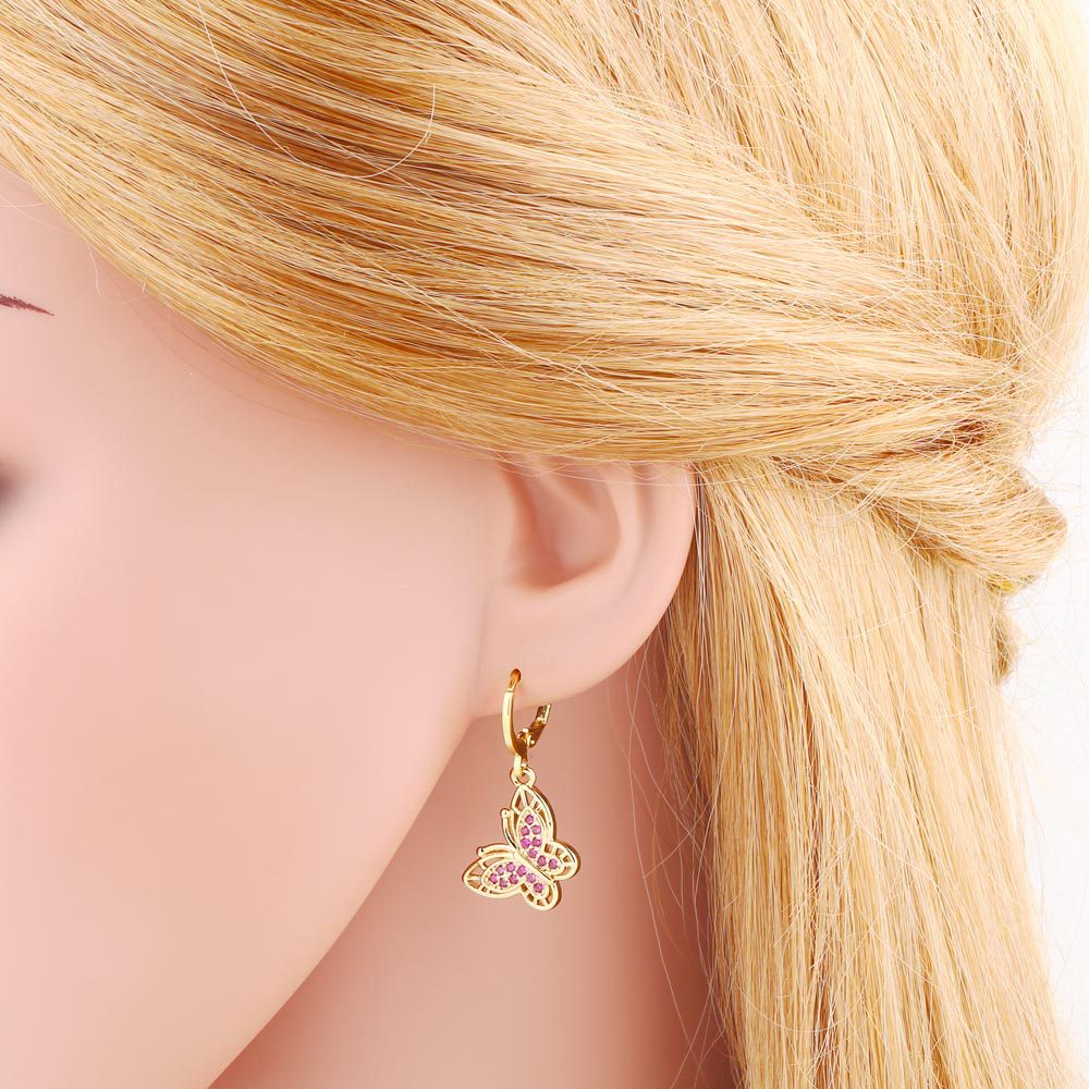 Alloy retro butterfly earrings MYA002ES024