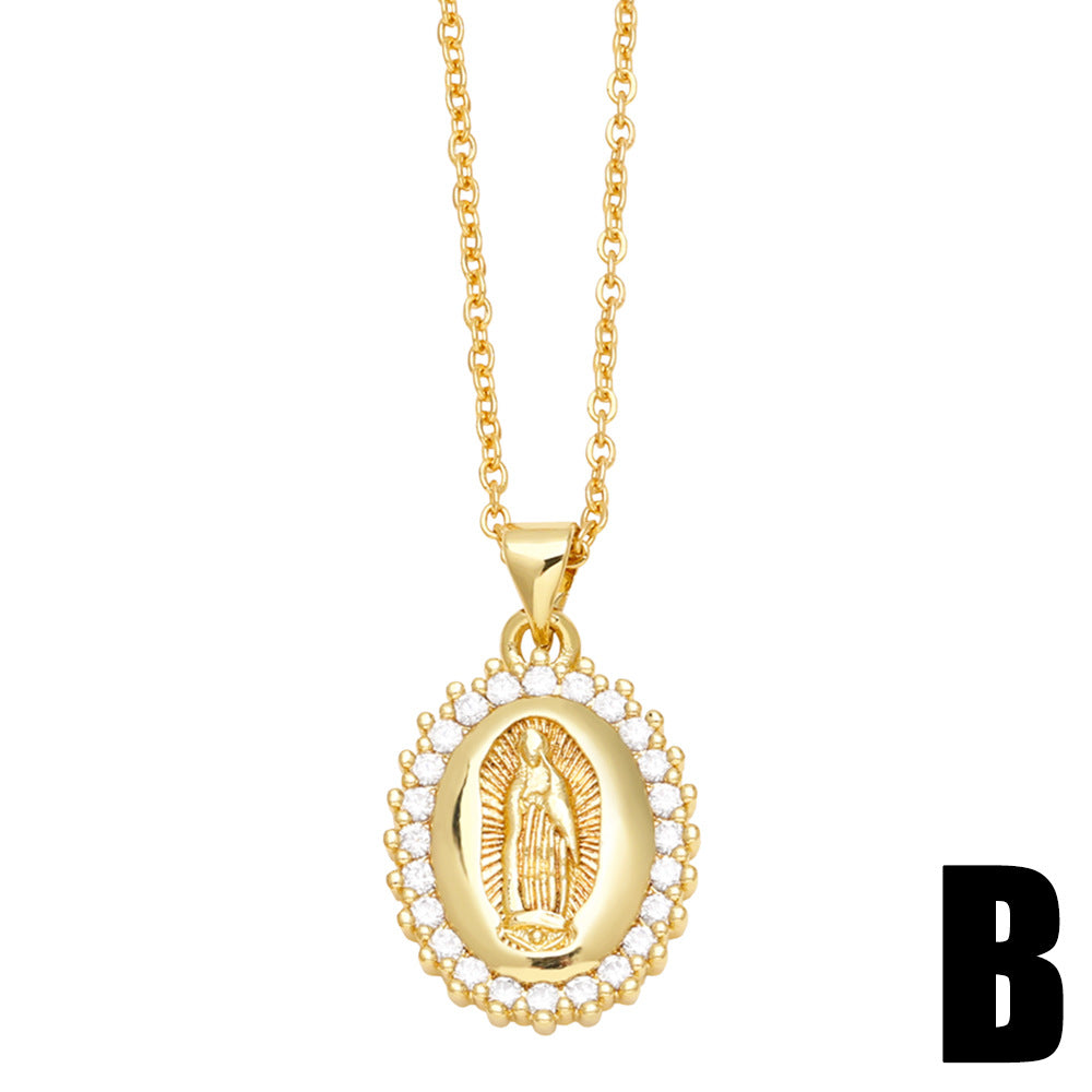 Alloy Virgin Mary Necklace MYA002NE017