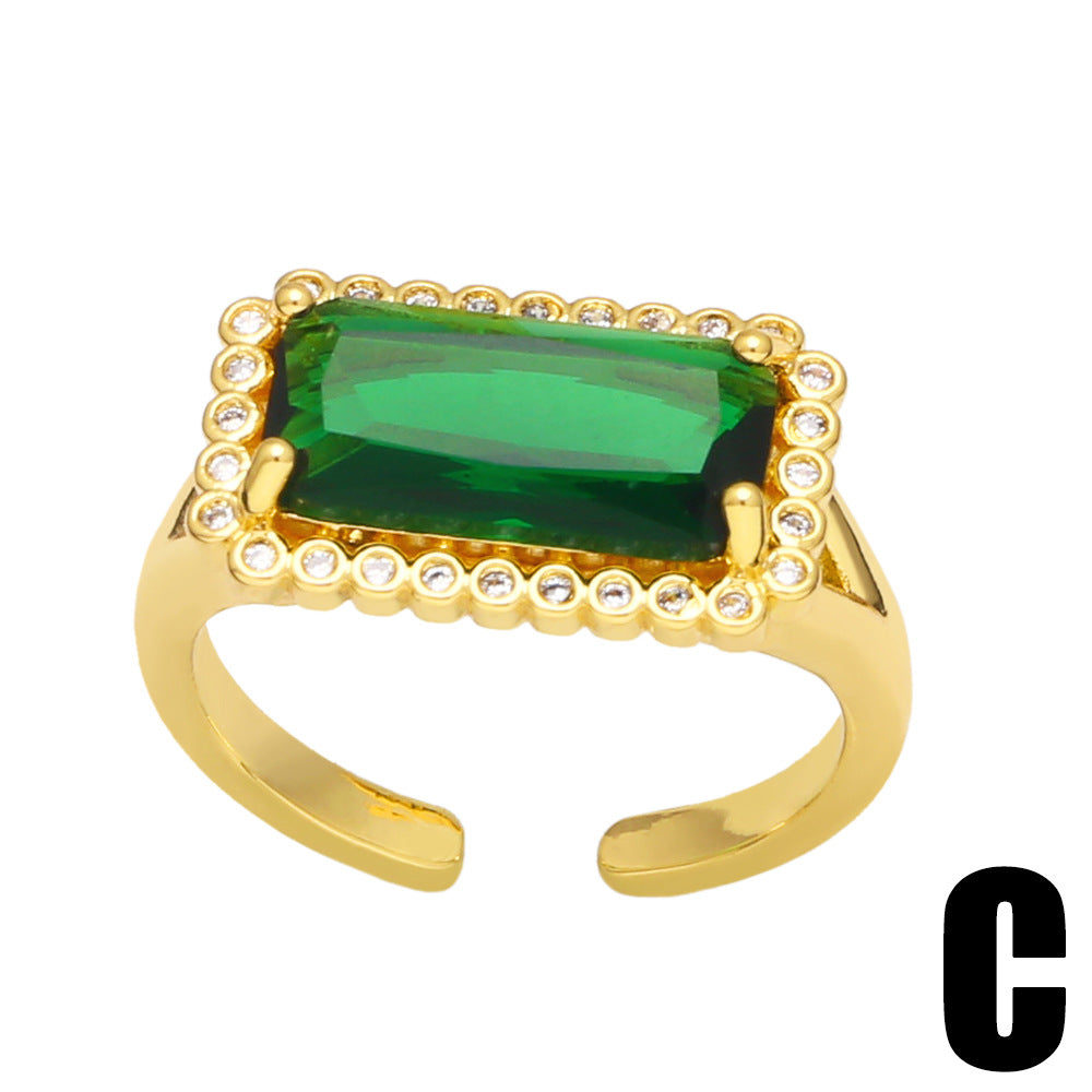 Alloy green zircon ring MYA002RS049