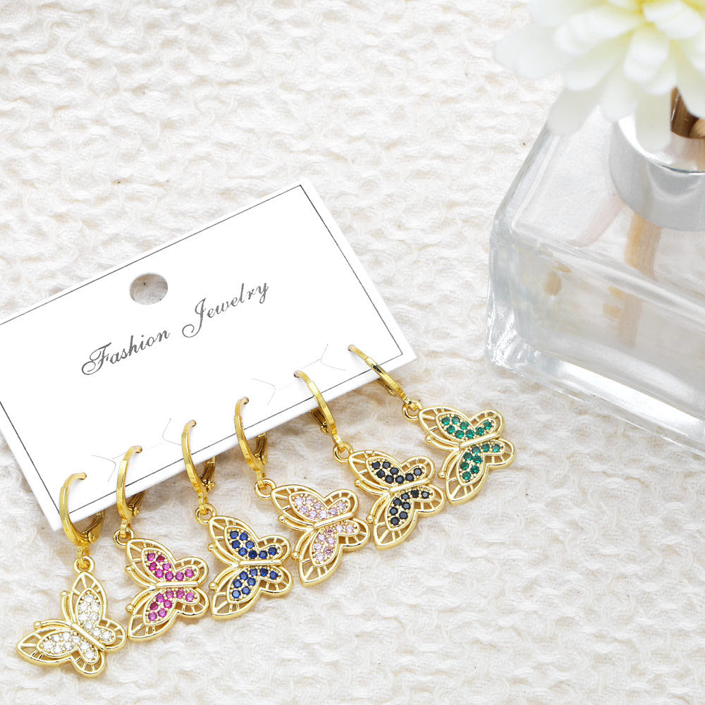 Alloy retro butterfly earrings MYA002ES024