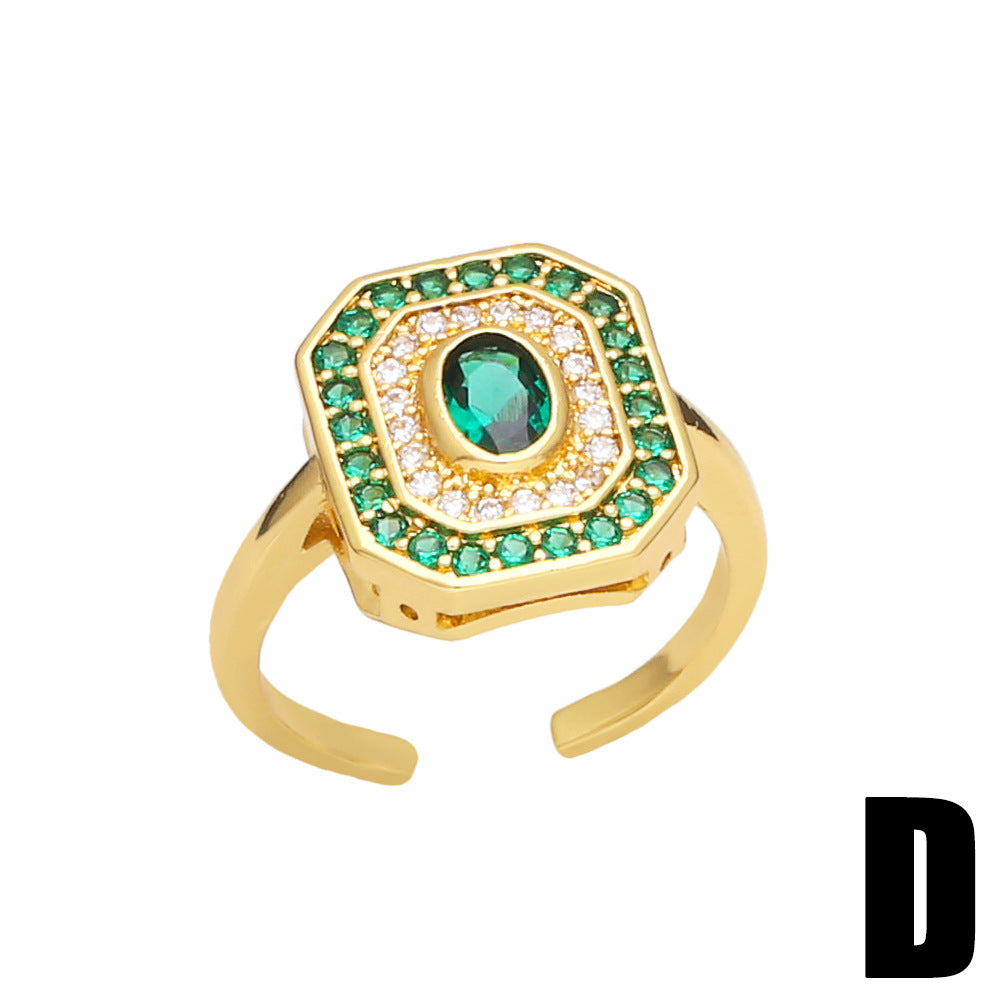 Alloy Emerald Zircon Ring MYA002RS023