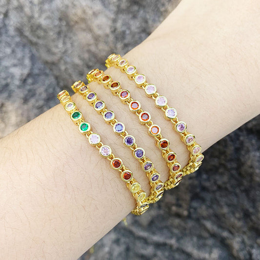 Alloy Color Zircon Open Bracelet MYA002BT002