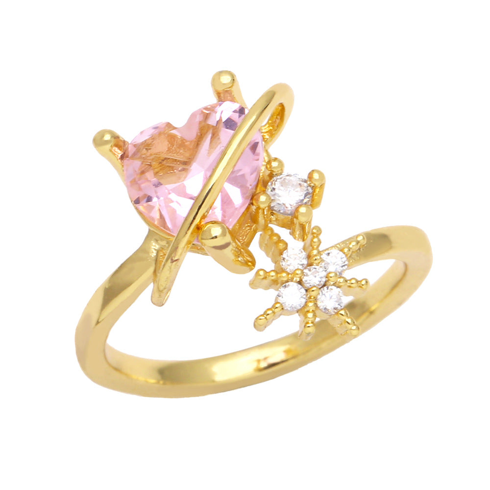 Alloy Love Octagon Star Ring MYA002RS019