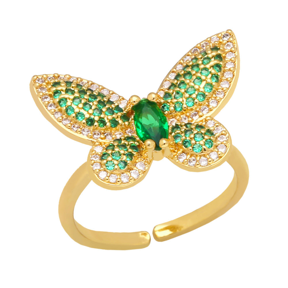 Alloy Vintage Butterfly Ring MYA002RS058