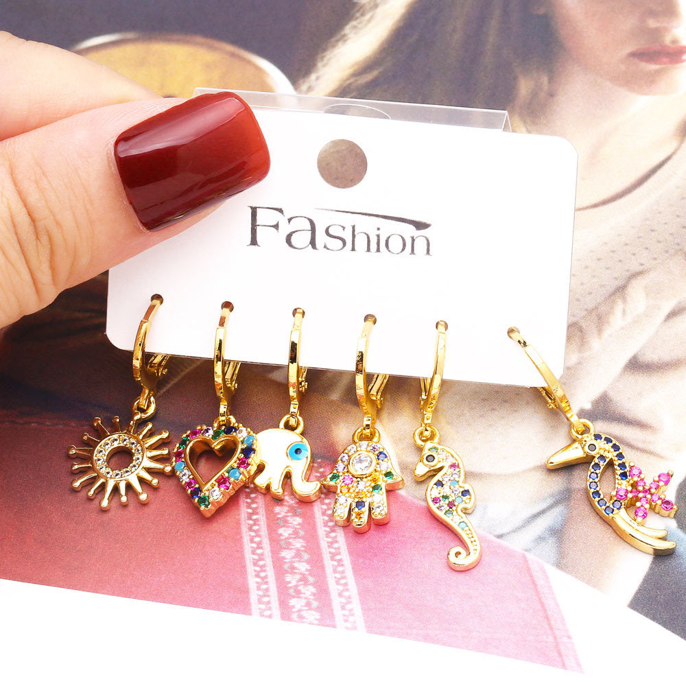 Alloy colored zircon earrings MYA002ES044