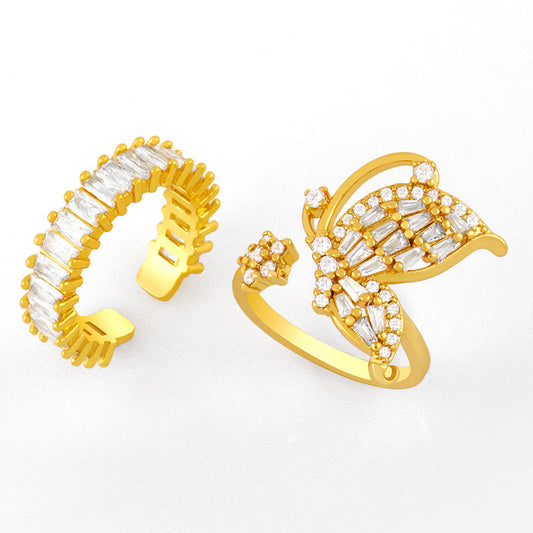 Alloy Butterfly Zircon Ring MYA002RS016