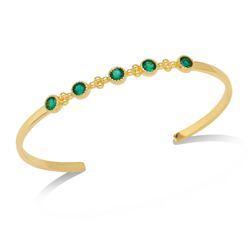 Alloy Color Zircon Open Bracelet MYA002BT001