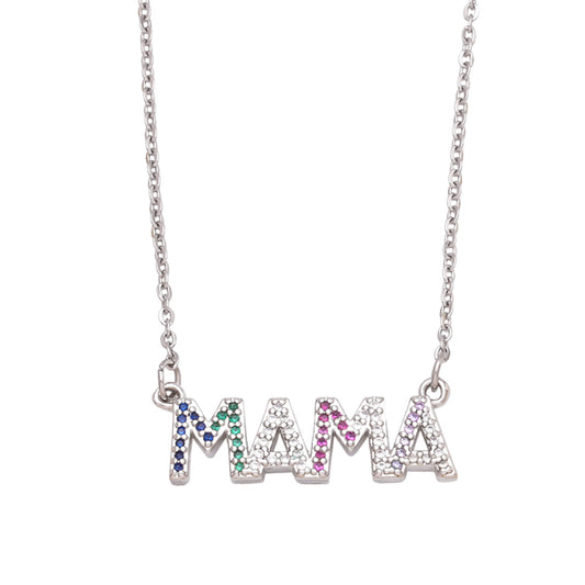 Alloy Diamond Letter Necklace MYA002NE077