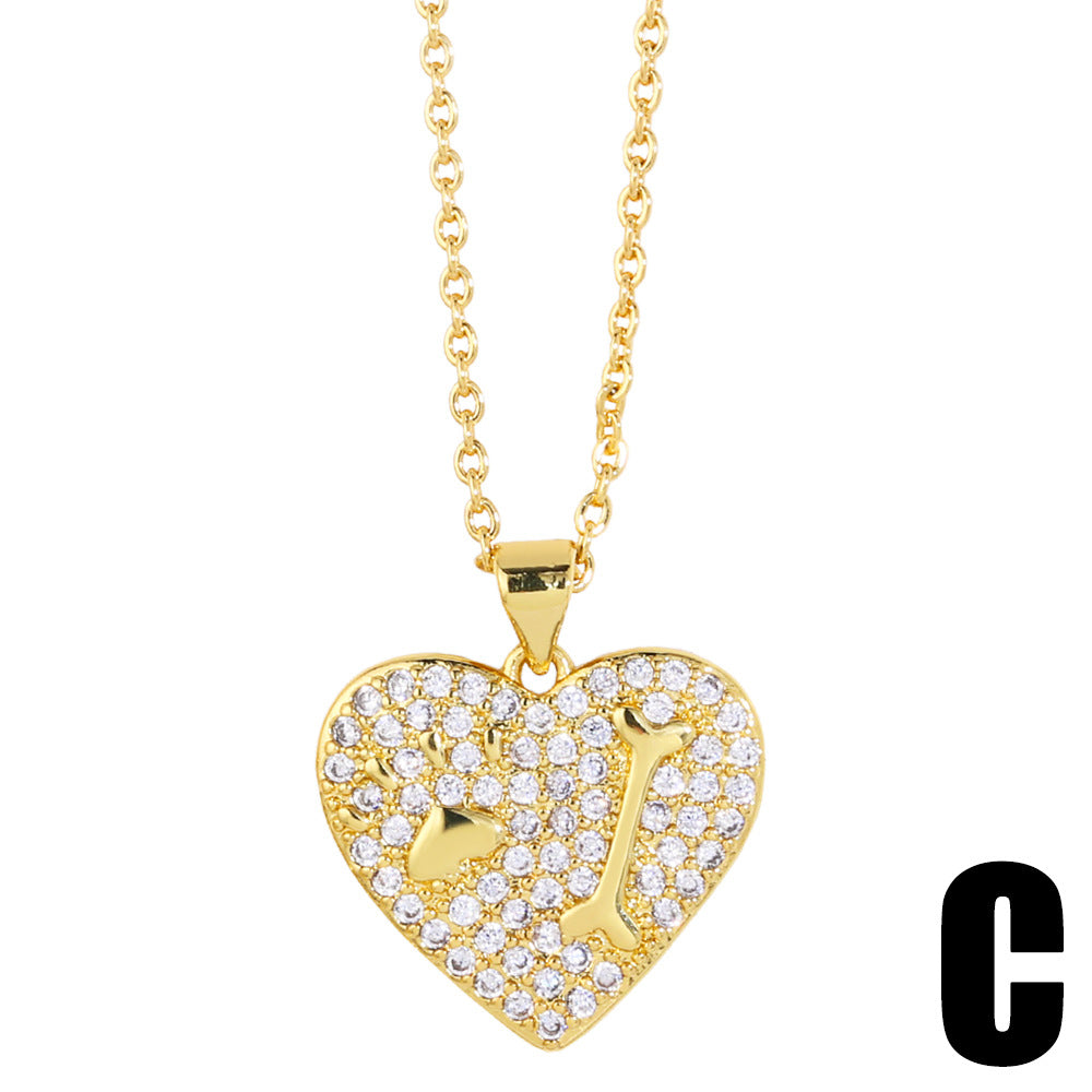 Alloy design heart-shaped necklace MYA002NE058