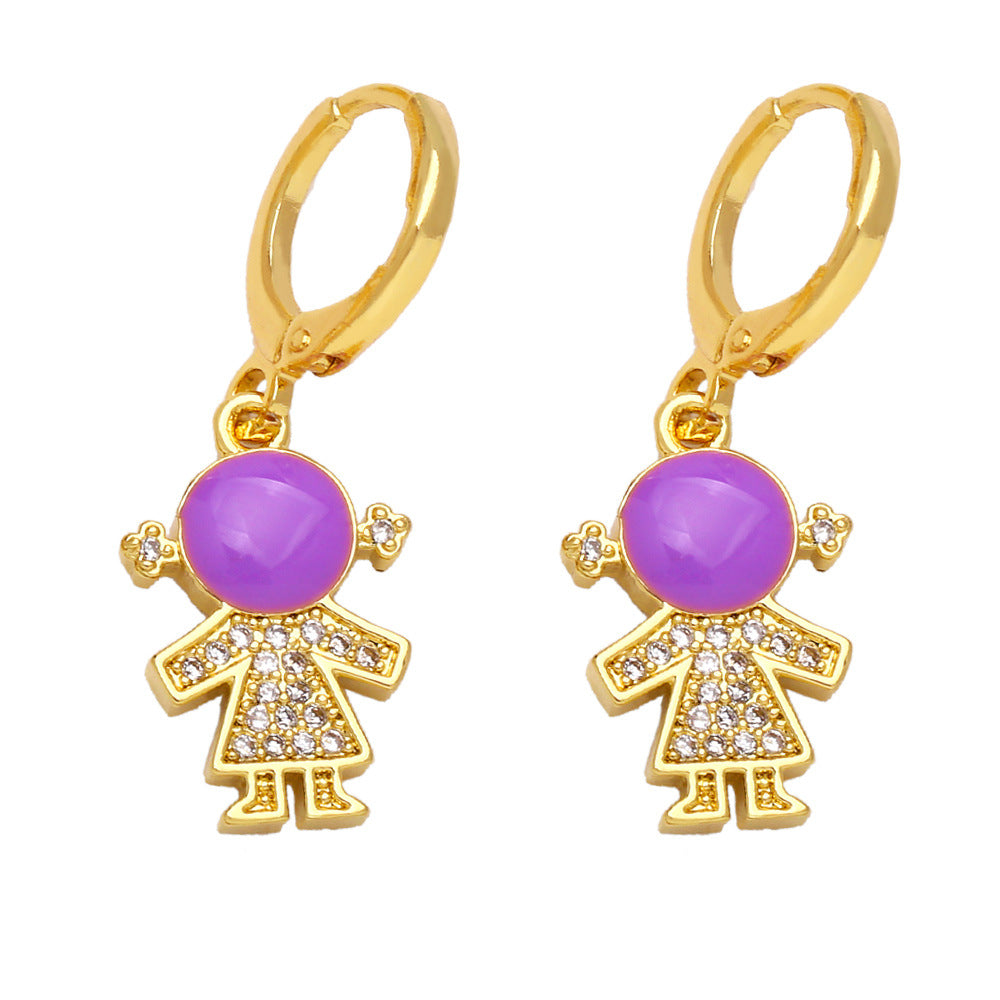 Alloy diamond drop oil earrings MYA002ES028