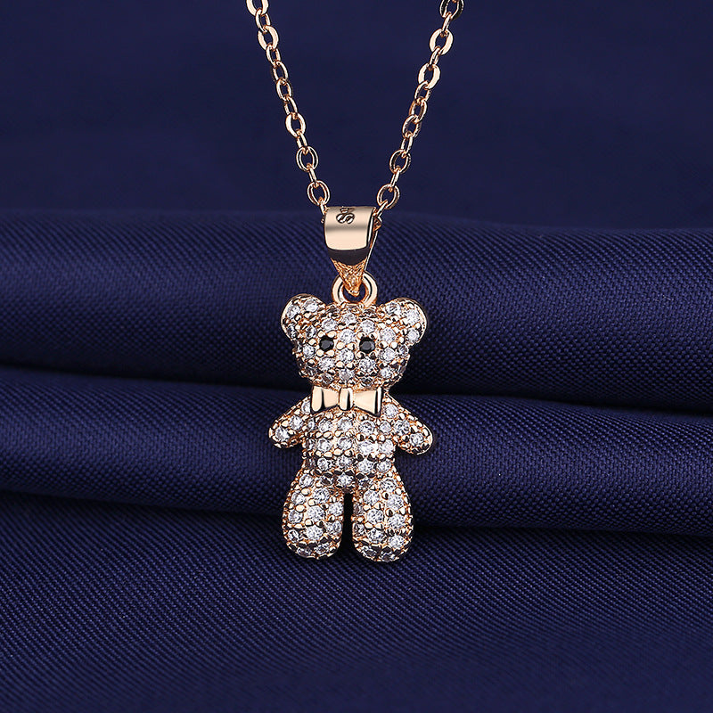 Copper Lovely Bear Necklace MYA001NE070