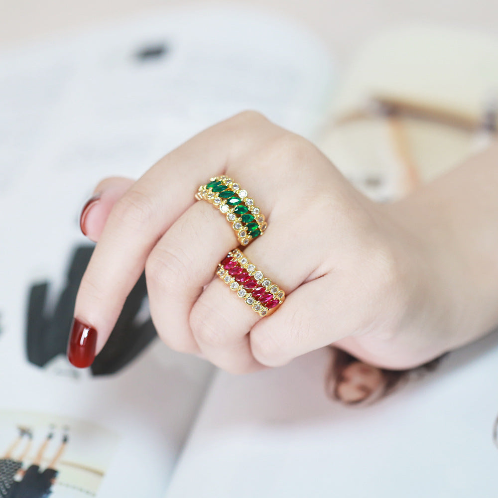 Alloy niche geometric ring MYA002RS047