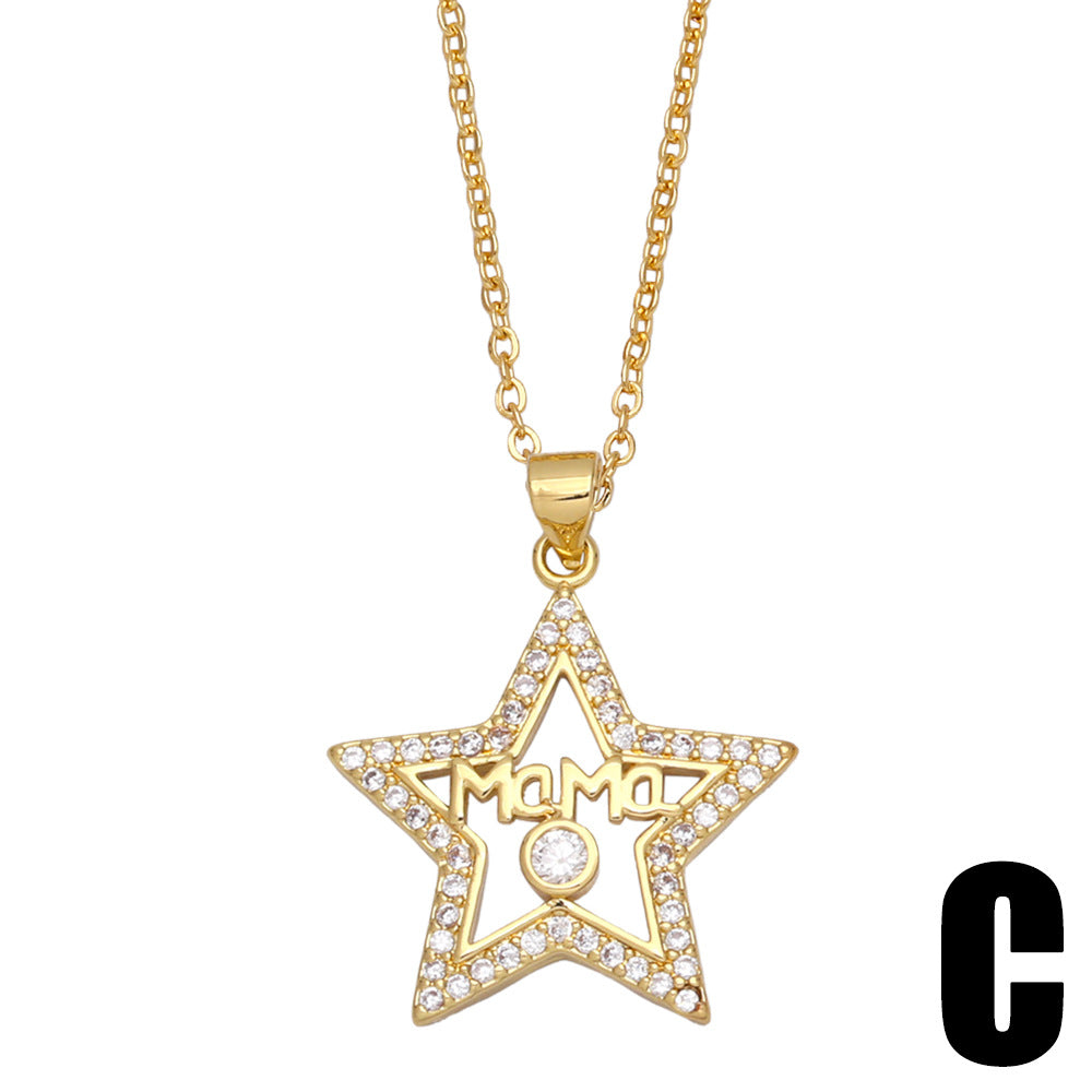 Alloy pentagram Necklace MYA002NE053