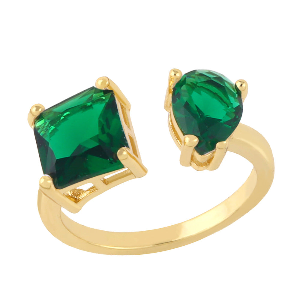 Alloy colored zircon irregular ring MYA002RS003