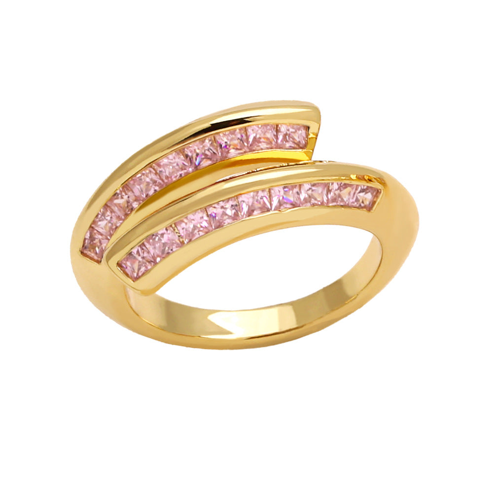 Alloy Colored Zircon Open Ring MYA002RS004