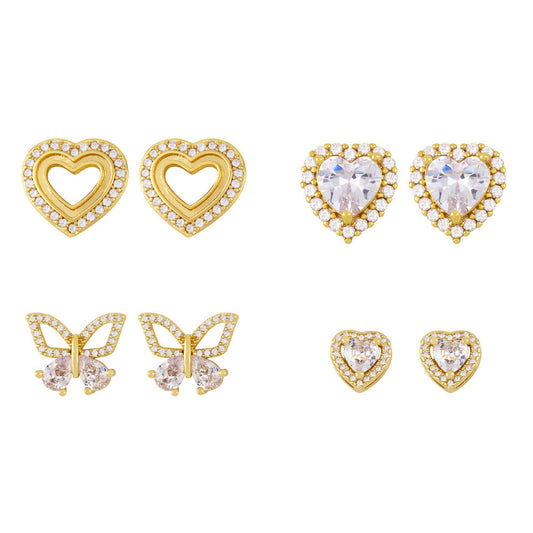 Alloy Zircon Butterfly Earrings MYA002ES061