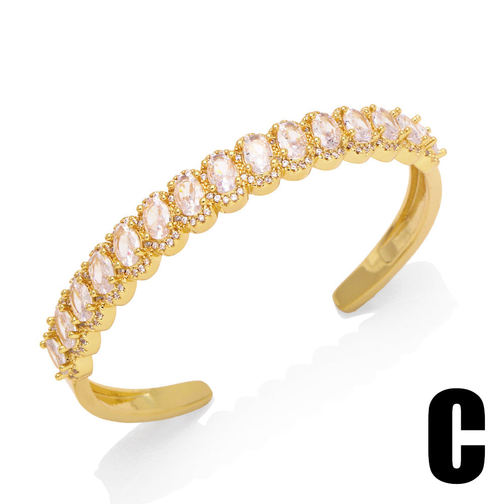 Alloy Light Luxury Full Diamond Bracelet MYA002BT006