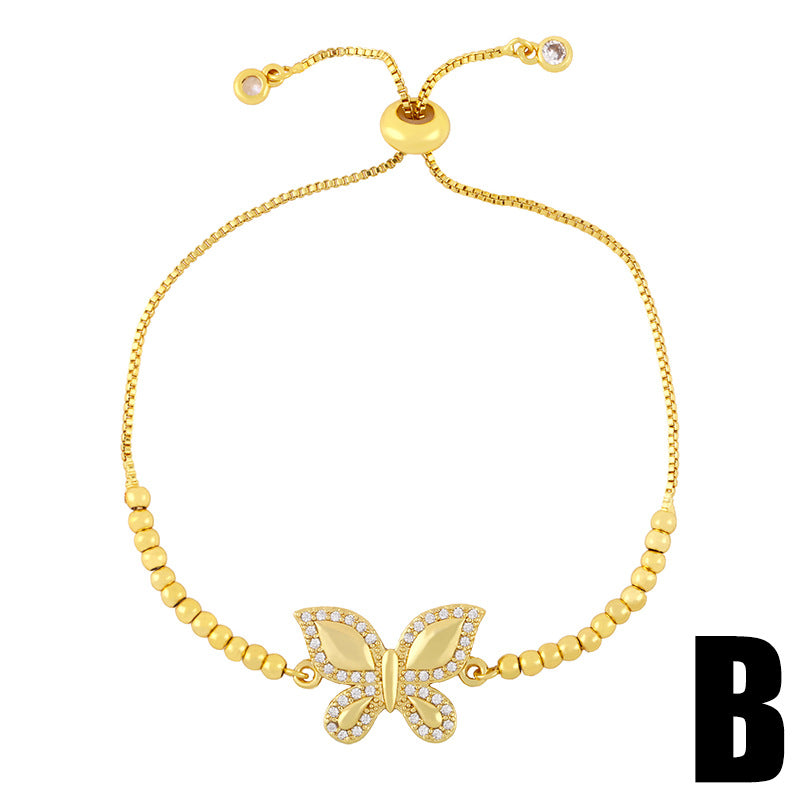 Alloy inlaid zircon butterfly bracelet MYA002BT069