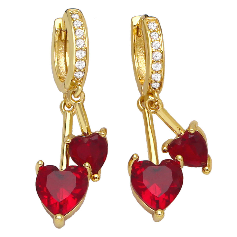 Alloy Peach Heart Heart Earrings MYA002ES079