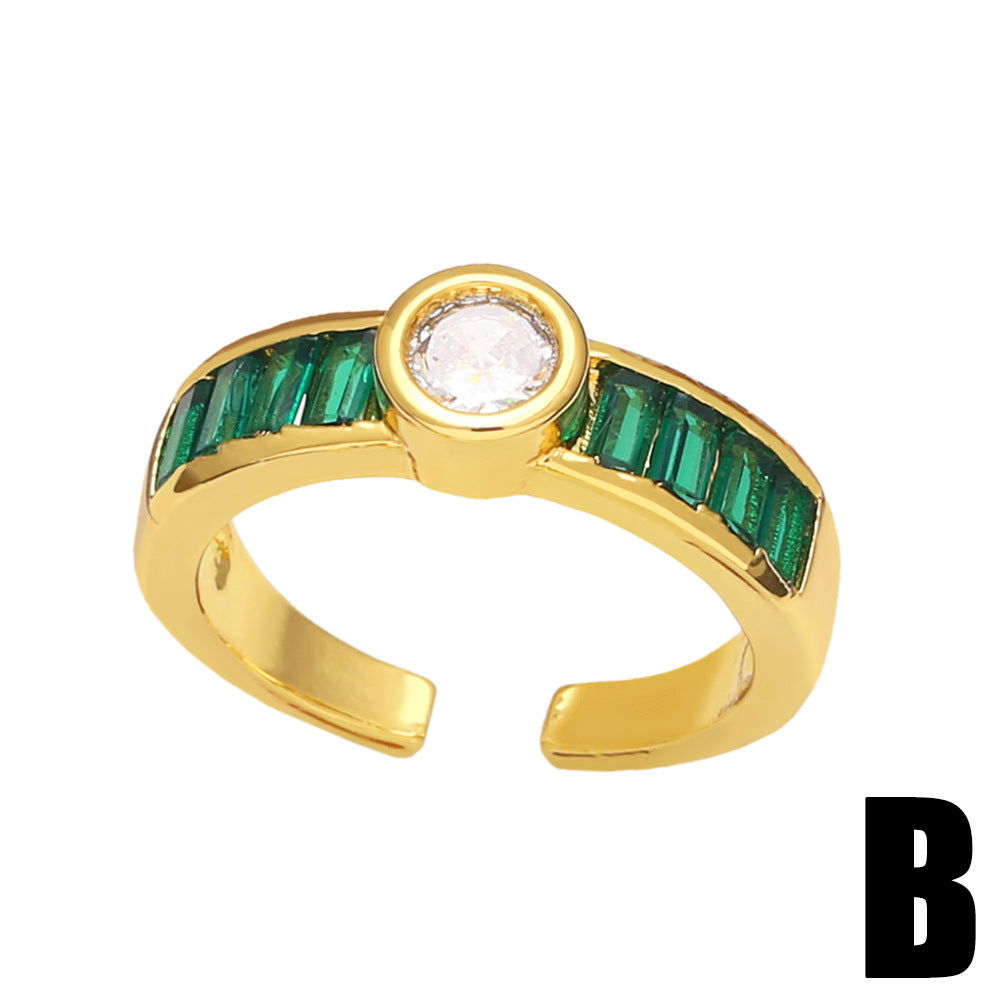 Alloy green zircon ring MYA002RS049